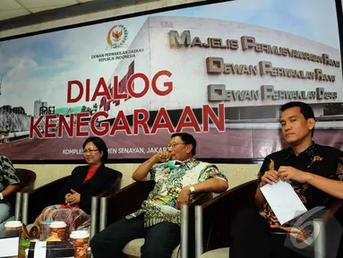 Dialog kenegaraan bertemakan Check and balances antar lembaga negara MPR, DPR, DPD, Presiden, Senayan, Jakarta, Rabu (15/10/2014) (Liputan6.com/Andrian M Tunay)