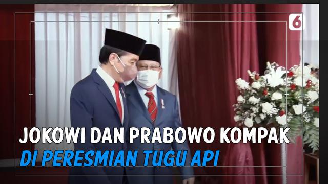 Jokowi dan Prabowo Kompak di Peresmian Tugu Api