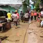 Banjir bandang menerjang Desa Sadeng, Kecamatan Leuwisadeng, Kabupaten Bogor pada Senin (24/4/2023) malam. Puluhan rumah terdampak banjir bandang. (Foto: Istimewa).