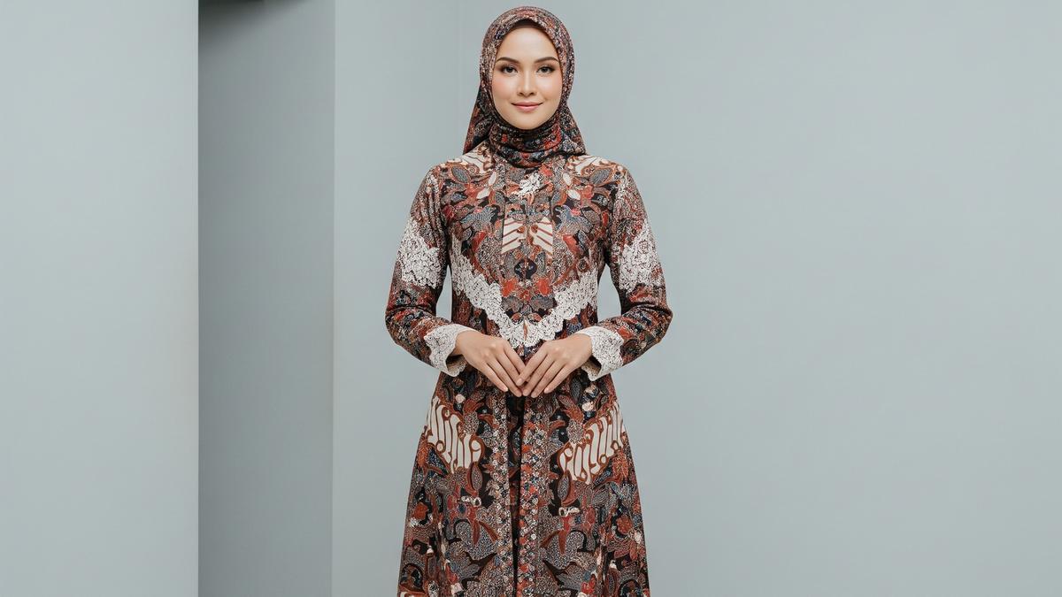 7 Model Gamis Batik Brokat Motif Elegan 2026 untuk Hijabers, Tampil Cantik dan Mewah