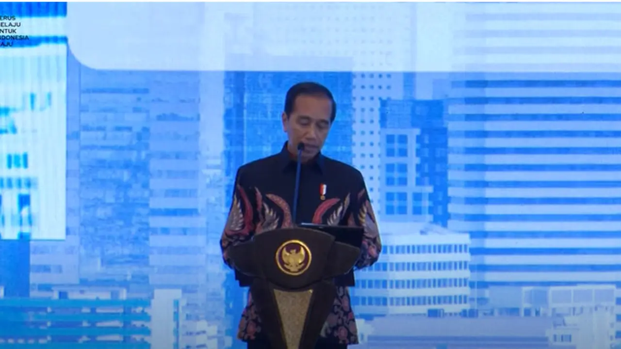 Presiden Joko Widodo (Jokowi) dalam pidatonya acara MUNAS REIX VII 2023, yang disiarkan secara daring pada Rabu (9/8/2023).