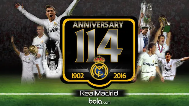 Real Madrid akan merayakan hari jadinya yang ke-114 pada 6 Maret 2016 nanti. Banyak prestasi yang telah ditorehkan oleh tim kebanggaan kota Madrid tersebut.