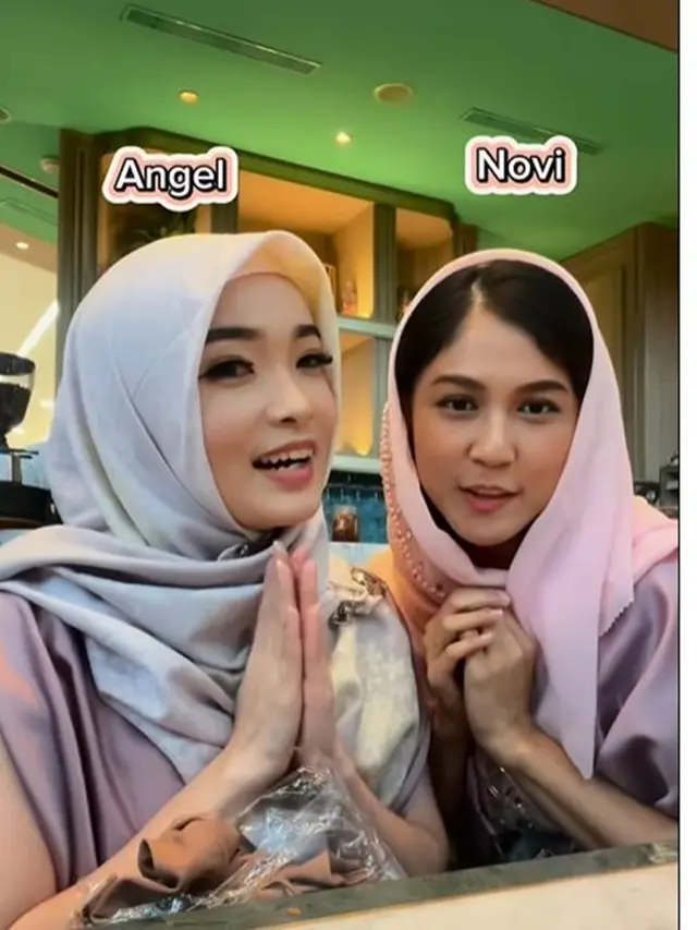 6 Potret Chibi Chibi Kompak Kenakan Kaftan, Angel dan Ryn Coba Pakai Hijab