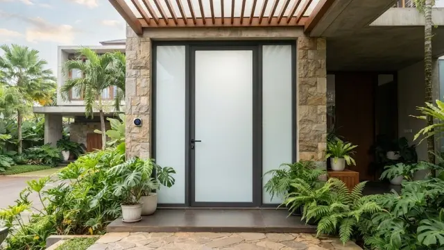 Pintu Depan Rumah dengan Kaca