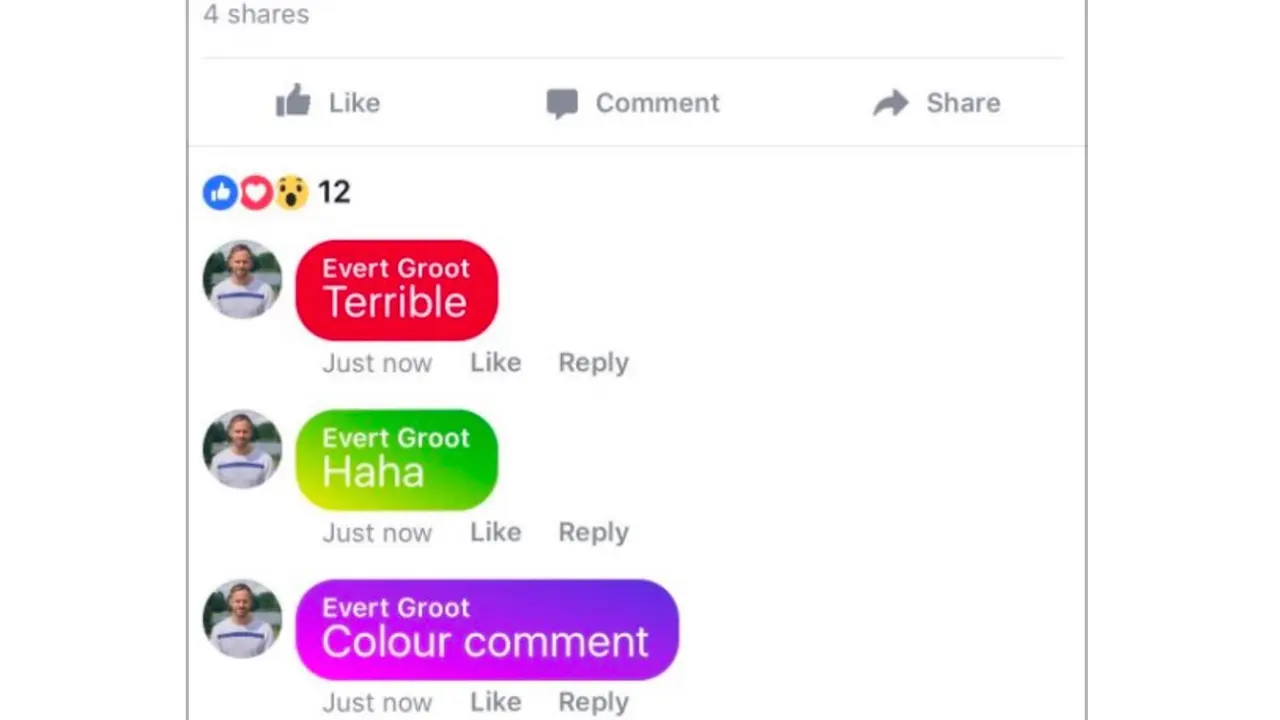 Komentar Warna Facebook