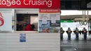 Segelintir wisatawan terlihat di sebuah biro perjalanan di Sydney, Australia, pada 1 September 2020. Sektor pariwisata di Australia terdampak parah oleh pandemi COVID-19. (Xinhua/Hu Jingchen)