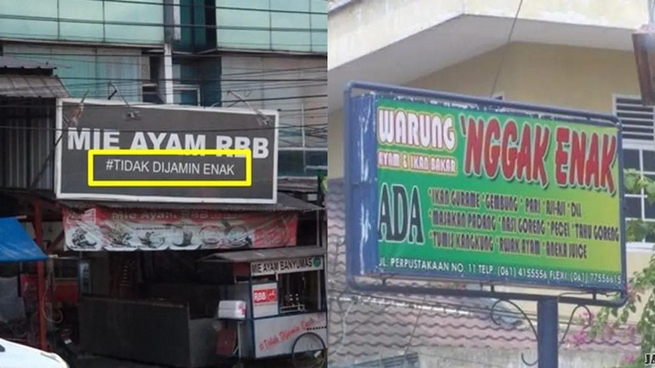 6 Spanduk Warung 'Kurang Enak' Ini Bikin Tepuk Jidat