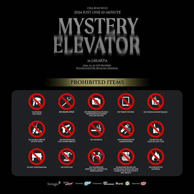 Ini aturan lengkap dan ketentuan Fancon Cha Eun Woo "Just One 10 Minutes Mystery Elevator" di Jakarta. (instagram.com/@viuscreamdatesid)