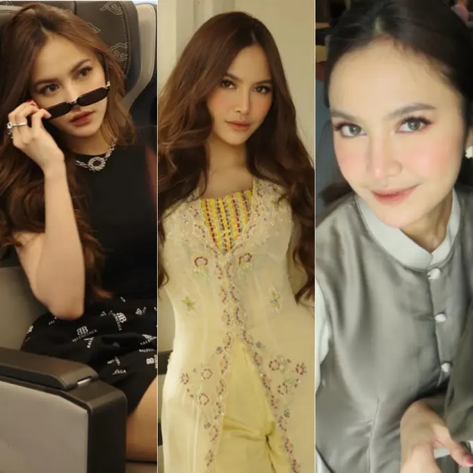 Outfit Mahalini saat Perdana Rayakan Lebaran