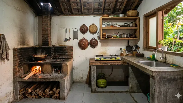 Model Dapur Sederhana Ukuran 2x2 di Kampung yang Fungsional