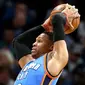 Bintang Oklahoma City Thunder, Russel Westbrook gagal membawa timnya menang atas Minnesota Timberwolves, Jumat (13/1/2017) waktu setempat. (Bola.com/Twitter/OKCThunder)