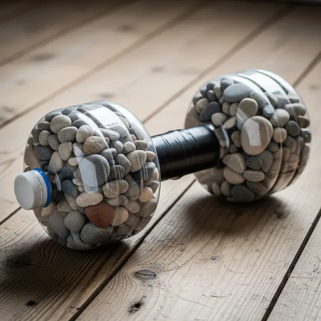 Dumbbell dari Botol Bekas (Gemini AI)