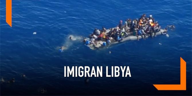 VIDEO: Imigran Libya Nyaris Tenggelam di Tengah Laut