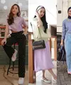Warna netral seperti hitam bisa dipadupadankan dengan lilac. [IG:@jscmila].