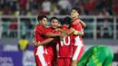 <p>Pemain&nbsp;Timnas Indonesia U-23 merayakan gol dalam duel versus Makau U-23 pada Fase Grup J Kualifikasi Piala Asia U-23 2026 di Stadion Gelora Delta, Sidoarjo, Sabtu (6/9/2025). (Bola.com/Abdul Azis)</p>