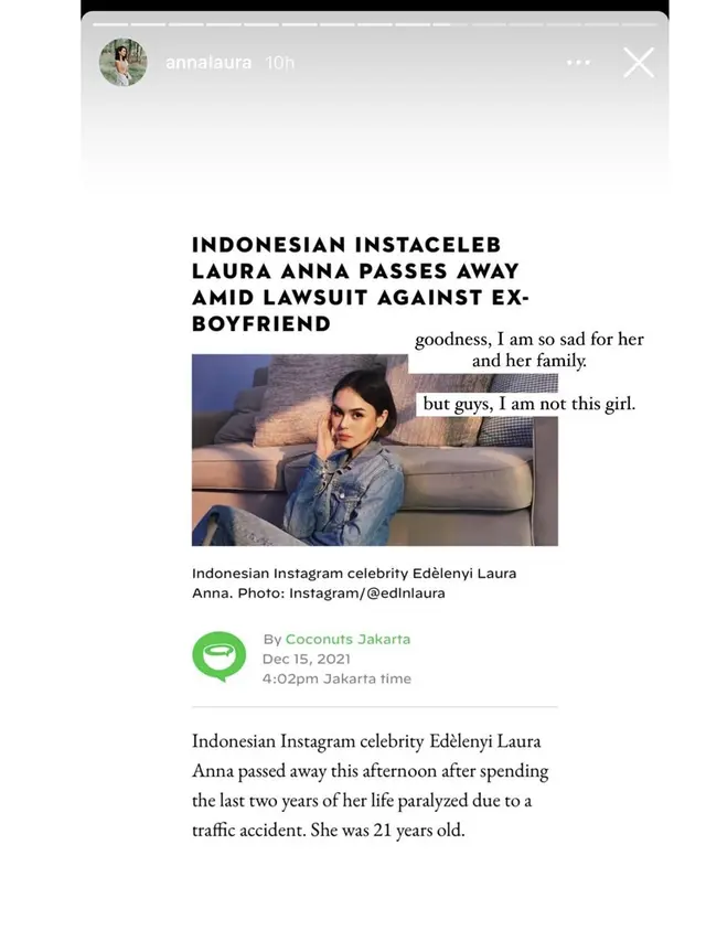 Dikira Akun Laura Anna, Tiga Wanita Ini Banjir Ucapan Duka Netizen Indonesia