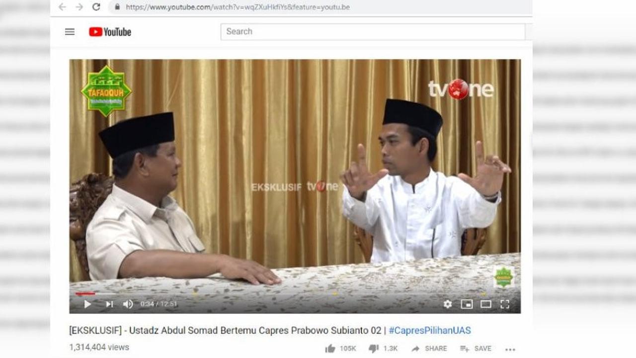 Video Ustadz Abdul Somad Bertemu Capres Prabowo Subianto 02