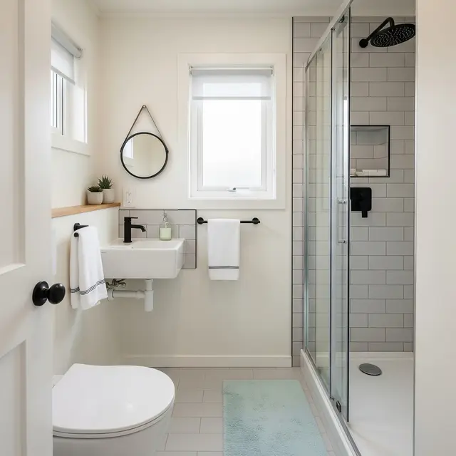 Desain Kamar Mandi Kecil tapi Fungsional untuk Rumah Mini (Image by Gemini AI)
