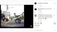 Ngegas di Jalanan Sempit dan Ramai, Pemotor Ini Kena Batunya (Instagram @roda2blog)