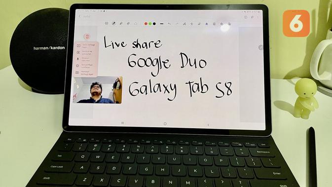 Menjajal fitur Live Share Google Duo di Galaxy Tab S8 (/ Agustin Setyo W).