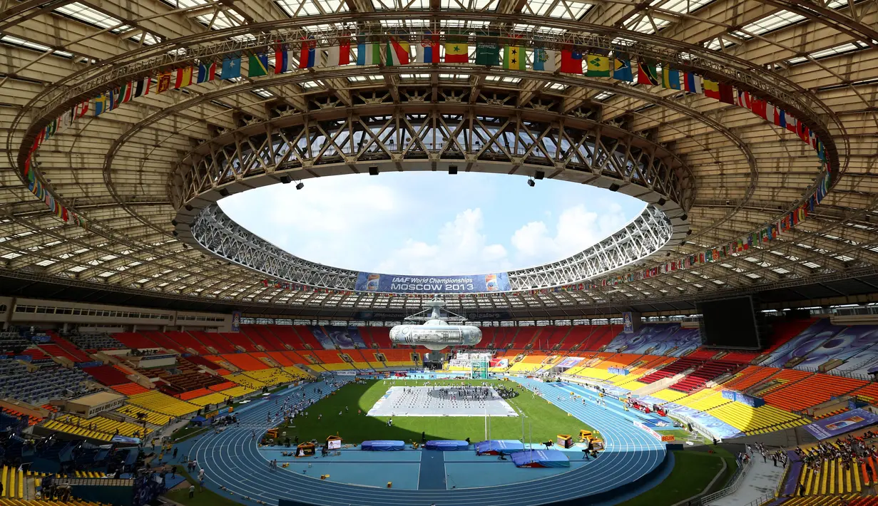 Suasana Stadion Luzhniki, Moscow, Rabu,(7/8/2013). Stadion Luzhniki akan menjadi stadion untuk pembukaan dan penutupan Piala Dunia 2018 Rusia. (AFP/Kirill Kudrtavtsev)