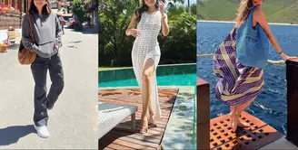 Inspirasi outfit untuk liburan ala selebriti. [Instagram/lunamaya] [Instagram/nanamirdad_] [Instagram/maudyayunda]