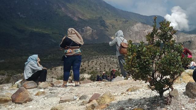 Spot pengunjung gunung Papandayan