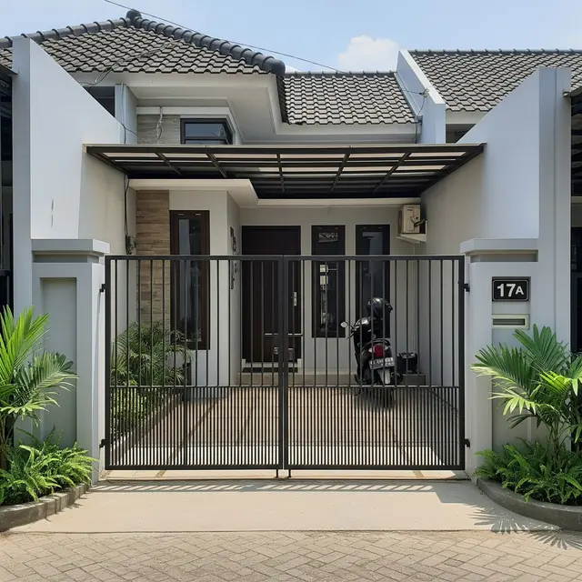 9 Model Pagar Besi Lipat Dua Daun untuk Carport Kecil