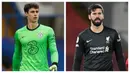 Posisi kiper menjadi sangat krusial untuk dibenahi dalam sebuah tim. Tak heran jika banyak klub, termasuk di Liga Inggris yang jorjoran untuk mendapatkan jasa mereka. Harga yang selangit tidak menjadi soal asalkan lini belakang menjadi aman dari gempuran lawan. (Kolase AFP)