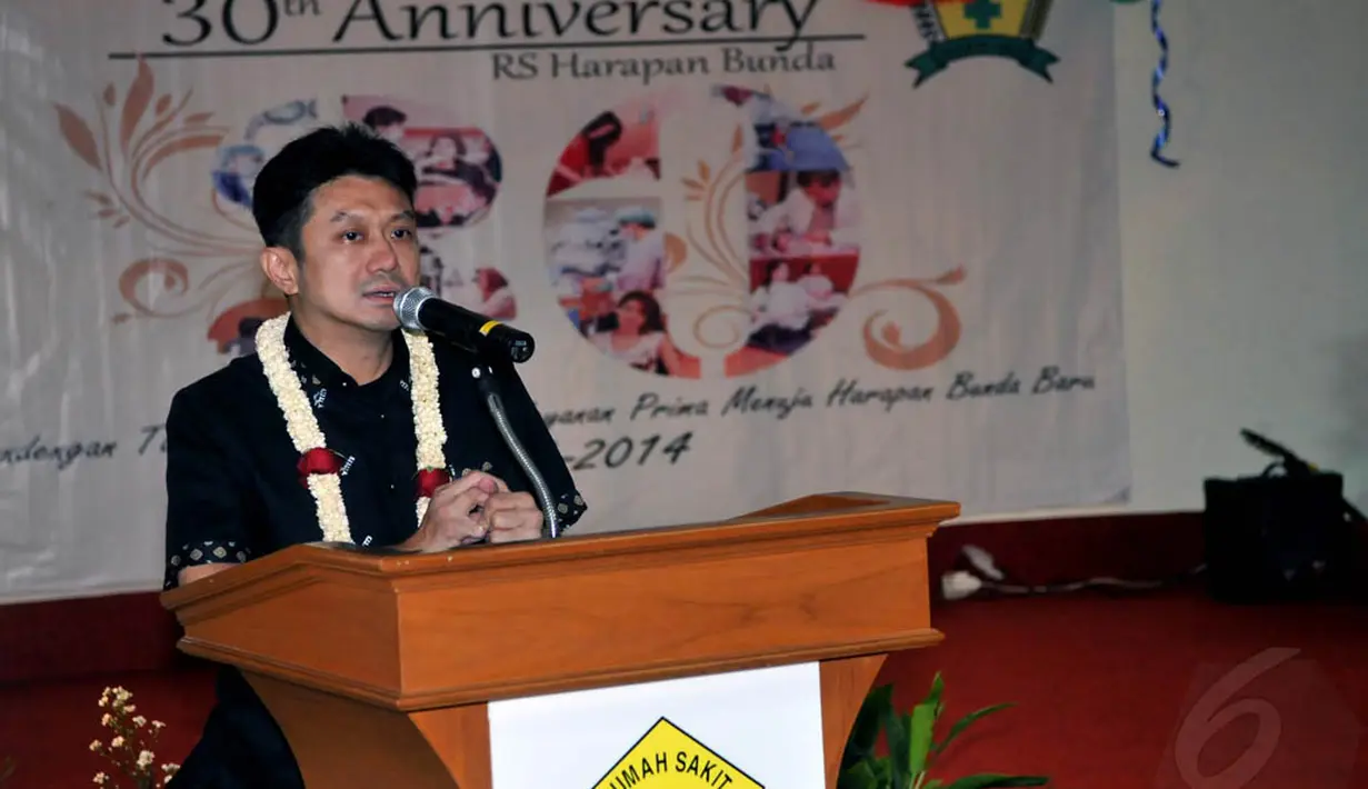 Dalam kesempatan itu, Direktur RS Harapan Bunda, Drg. Eddy Suharso, SH, M. Kes mengucap syukur atas segala yang telah dilalui selama 30 tahun oleh rumah sakit tersebut, Jakarta, (20/9/14). (Liputan6.com/Johan Tallo) 