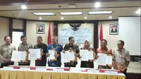 Penandatanganan kesepakatan PT Krakatau Steel Tbk dan BUMN Karya (Foto:Liputan6.com/Ilyas I)