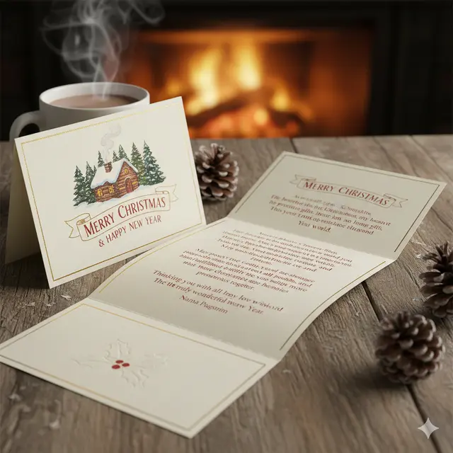 Contoh kartu ucapan natal (Foto: Gemini AI)