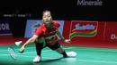 Putri Kusuma Wardani di luar dugaan tumbang dari pemain underdog asal Taiwan, Huang Yu-Hsun pada babak 16 besar Indonesia Masters 2026 di Istora Senayan, Jakarta, Kamis (22/1/2026). Putri KW takluk dalam pertandingan rubber gim dengan skor 17-21, 21-19, dan 17-21. (Bola.com/M Iqbal Ichsan)