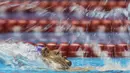 Perenang India, Jadhav Suyash, beradu cepat pada nomor 200 meter gaya ganti Asian Para Games di Stadion Aquatic Senayan, Jakarta, Minggu (7/10/2018). (Bola.com/Vitalis Yogi Trisna)