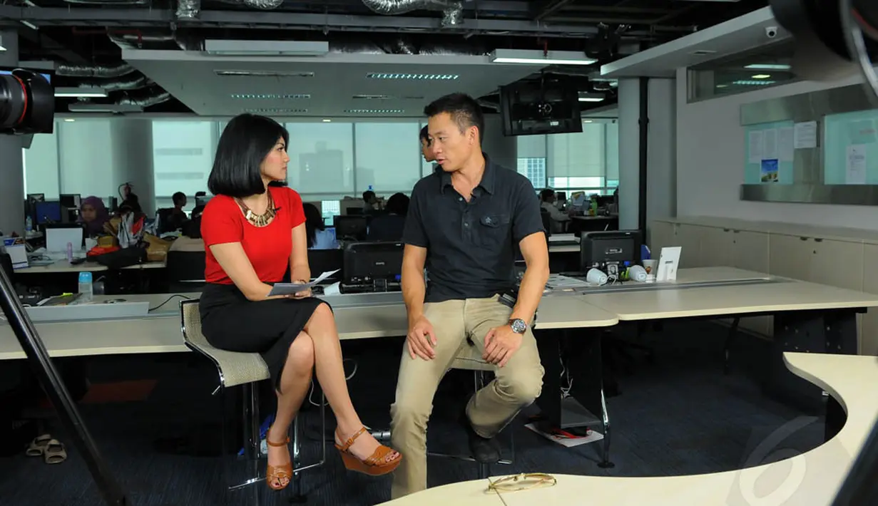 Salah satu pentolan startup, Justin Kan saat diwawancarai oleh tim Liputan6.com, Selasa (06/5/14). (Liputan6.com/Fasial R Syam)