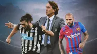 Cover Dani Alves, Andy Carroll, Roberto Mancini (Bola.com/Bayu Kurniawan Santoso)