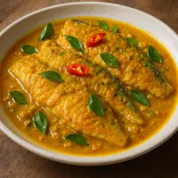 Ilustrasi kakap fillet bumbu kuning (generated by AI)