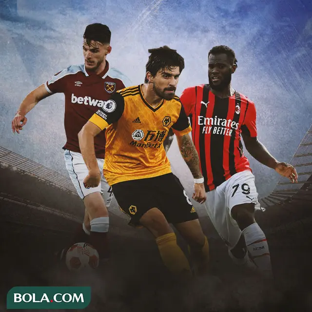 Ilustrasi - Declan Rice, Ruben Neves, Franck Kessie