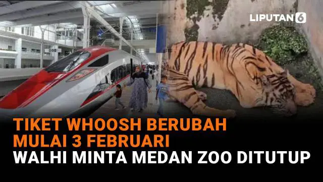 Mulai dari tiket Whoosh berubah mulai 3 Februari hingga Walhi minta Medan Zoo ditutup, berikut sejumlah berita menarik News Flash Liputan6.com.
