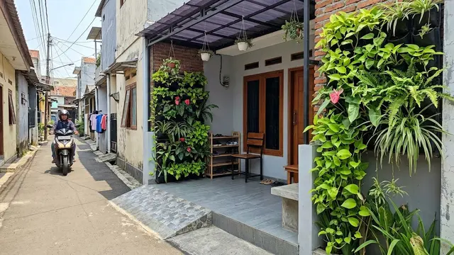 Desain Teras Rumah Gang Sempit agar Motor Tetangga Tetap Bisa Lewat