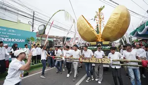 Tradisi pawai endog -endogan di Banyuwangi untuk memperingati maulid Nabi Muhammad SAW (Istimewa)