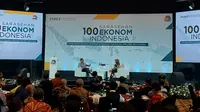 Bakal Calon Presiden (bacapres) Anies Baswedan&nbsp;dalam Sarasehan 100 Ekonom Indonesia, di Jakarta, Rabu (8/11/2023). (Arief/Liputan6.com)