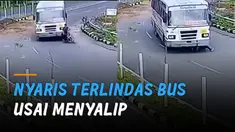 Pemotor tampak berusaha menyalip di tikungan, yang mana membahayakan pengguna jalan.