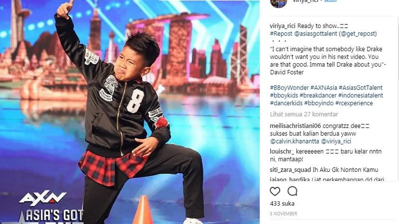 Viriya Rici, Bocah 11 Tahun yang Bikin Kagum Jay Park