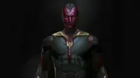 Desain promo film Avengers: Age of Ultron yang dipamerkan membeberkan profil resmi Vision.