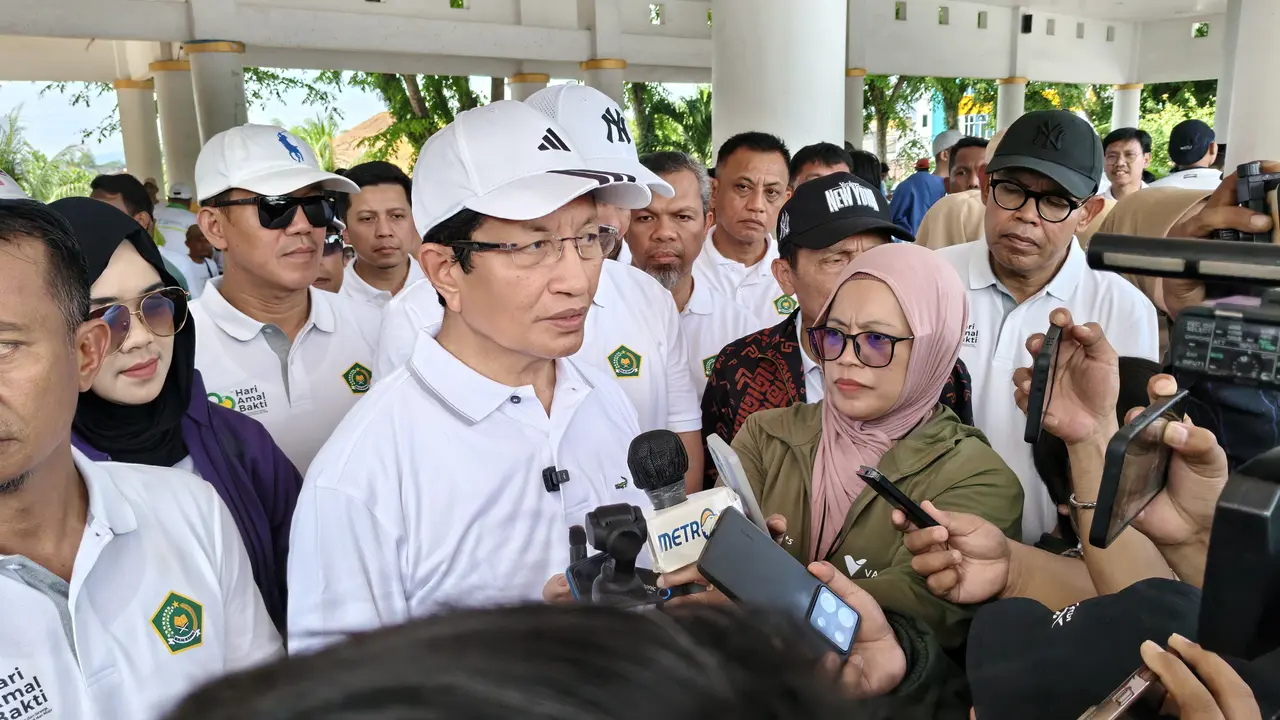 Menteri Agama Nasaruddin Umar di Bone. (Liputan6.com/Fauzan)