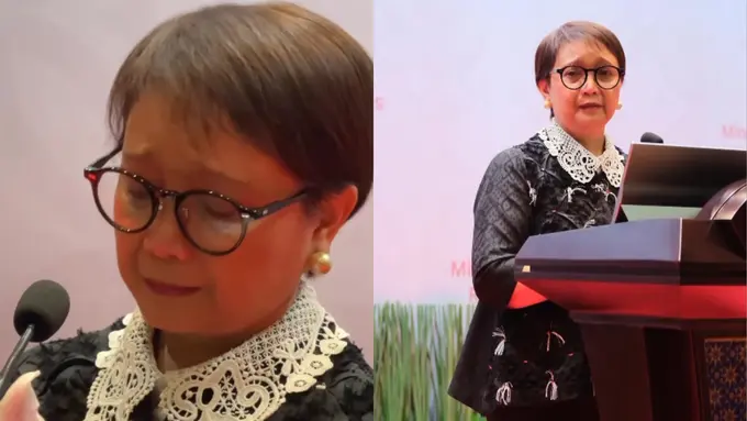 Kenakan Batik Hitam, Retno Marsudi Terharu Saat Pamitan Setelah 40 Tahun di Kementerian Luar Negeri