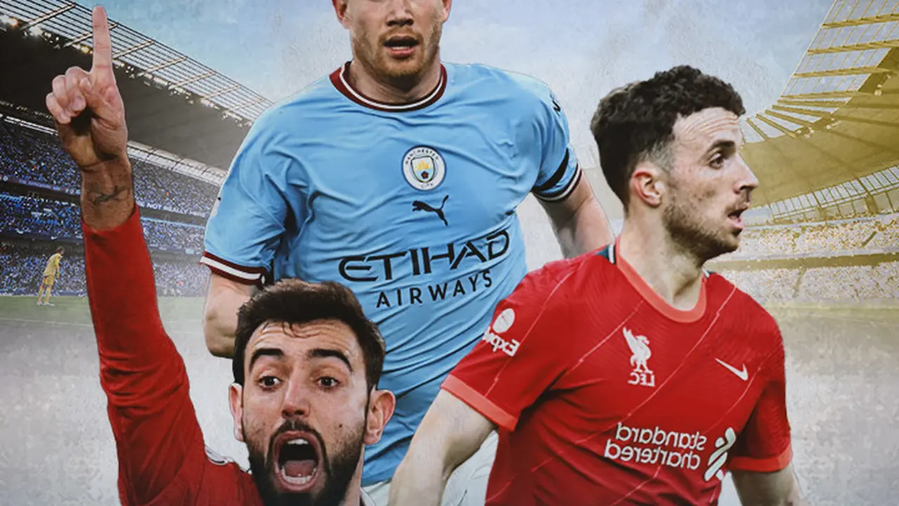 Ilustrasi - Kevin De Bruyne, Bruno Fernandes, Diogo Jota