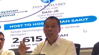 Direktur Utama Jasa Raharja Rivan A. Purwantono dalam konferensi pers Peran BUMN dalam mudik lebaran tahun 2024, di Kementerian BUMN, Rabu (27/3/2024). (Tira/Liputan6.com)