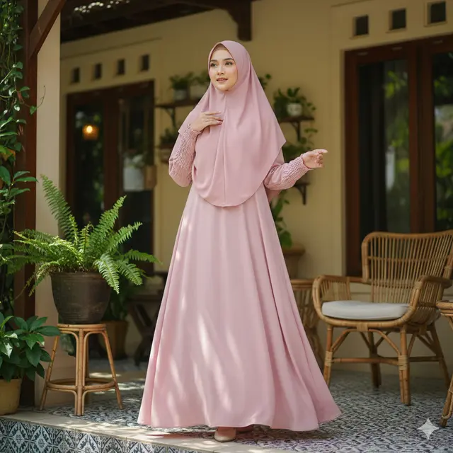Model Gamis Bahan Rayon